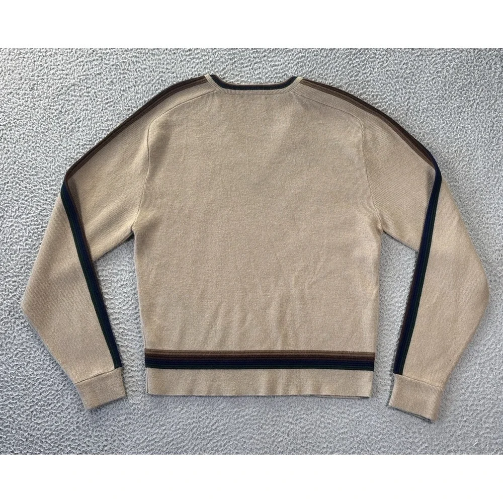 Vintage Lord Jeff‎ Sweater Mens Large Grandpa Grunge Brown Blue Green Striped